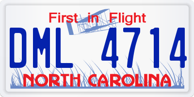 NC license plate DML4714
