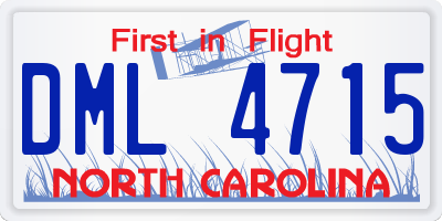 NC license plate DML4715