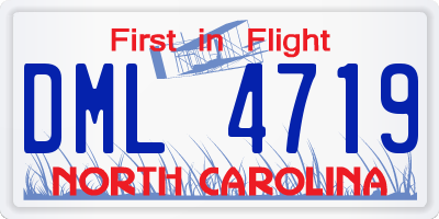 NC license plate DML4719