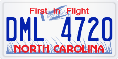 NC license plate DML4720