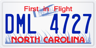 NC license plate DML4727
