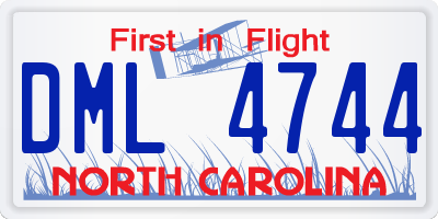NC license plate DML4744