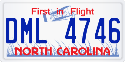 NC license plate DML4746