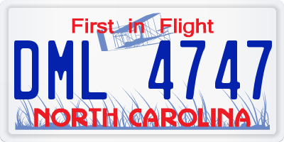 NC license plate DML4747