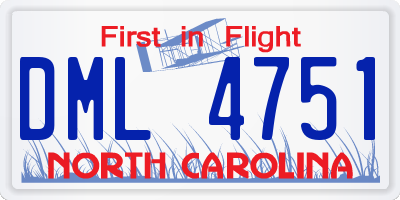 NC license plate DML4751