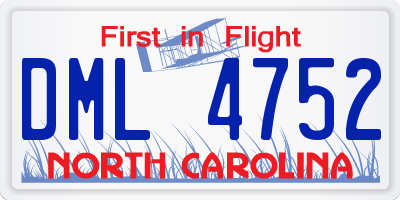 NC license plate DML4752