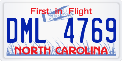 NC license plate DML4769