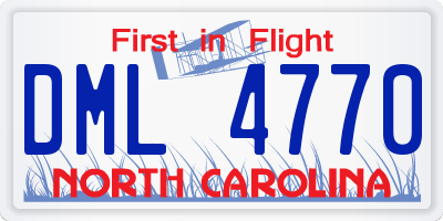 NC license plate DML4770