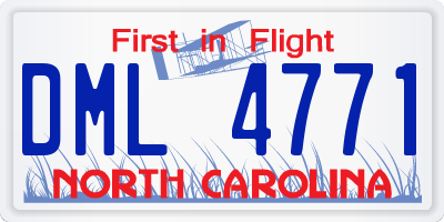 NC license plate DML4771