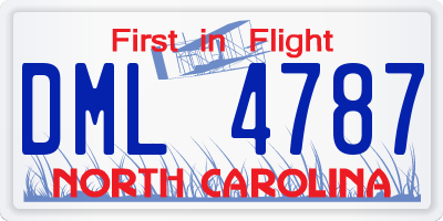 NC license plate DML4787
