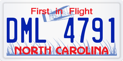 NC license plate DML4791