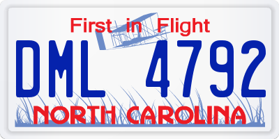 NC license plate DML4792