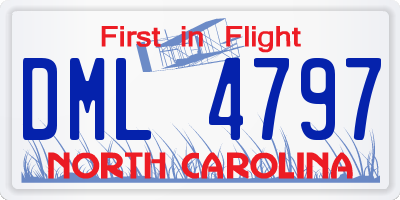 NC license plate DML4797