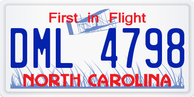NC license plate DML4798