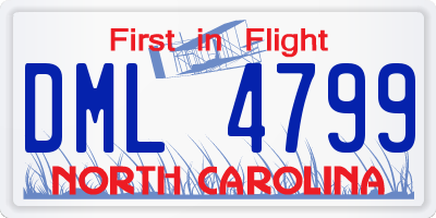 NC license plate DML4799