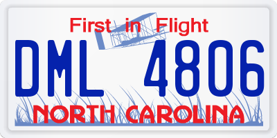 NC license plate DML4806