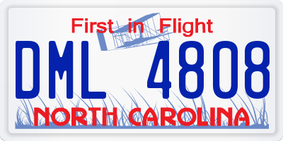 NC license plate DML4808