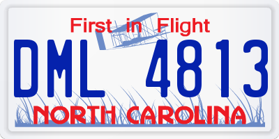 NC license plate DML4813