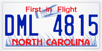NC license plate DML4815
