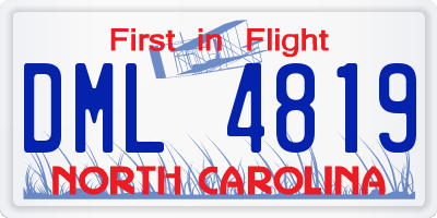 NC license plate DML4819