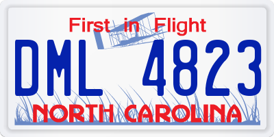 NC license plate DML4823
