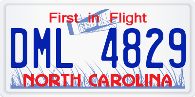 NC license plate DML4829
