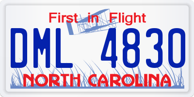 NC license plate DML4830