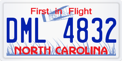 NC license plate DML4832