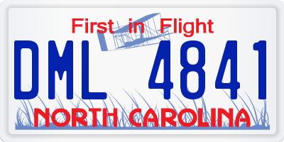 NC license plate DML4841