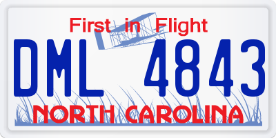 NC license plate DML4843