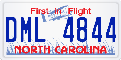 NC license plate DML4844