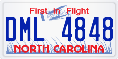 NC license plate DML4848