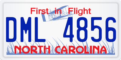 NC license plate DML4856