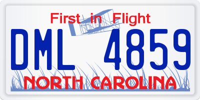 NC license plate DML4859