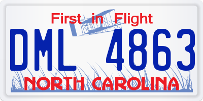 NC license plate DML4863