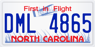 NC license plate DML4865