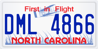 NC license plate DML4866