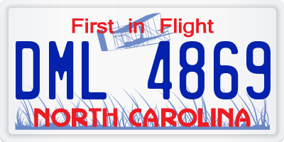 NC license plate DML4869