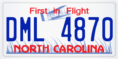 NC license plate DML4870