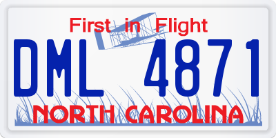 NC license plate DML4871
