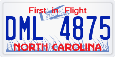 NC license plate DML4875