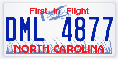 NC license plate DML4877