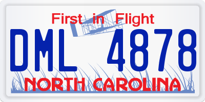 NC license plate DML4878