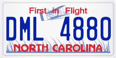 NC license plate DML4880