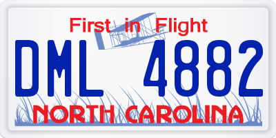NC license plate DML4882