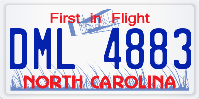 NC license plate DML4883