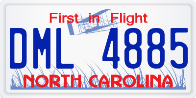 NC license plate DML4885
