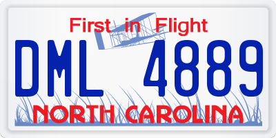NC license plate DML4889