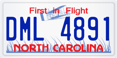 NC license plate DML4891