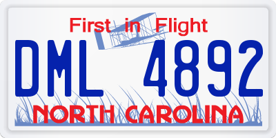 NC license plate DML4892